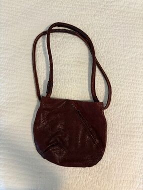 49 Square Miles Burgundy Italian Leather Shoulder Purse